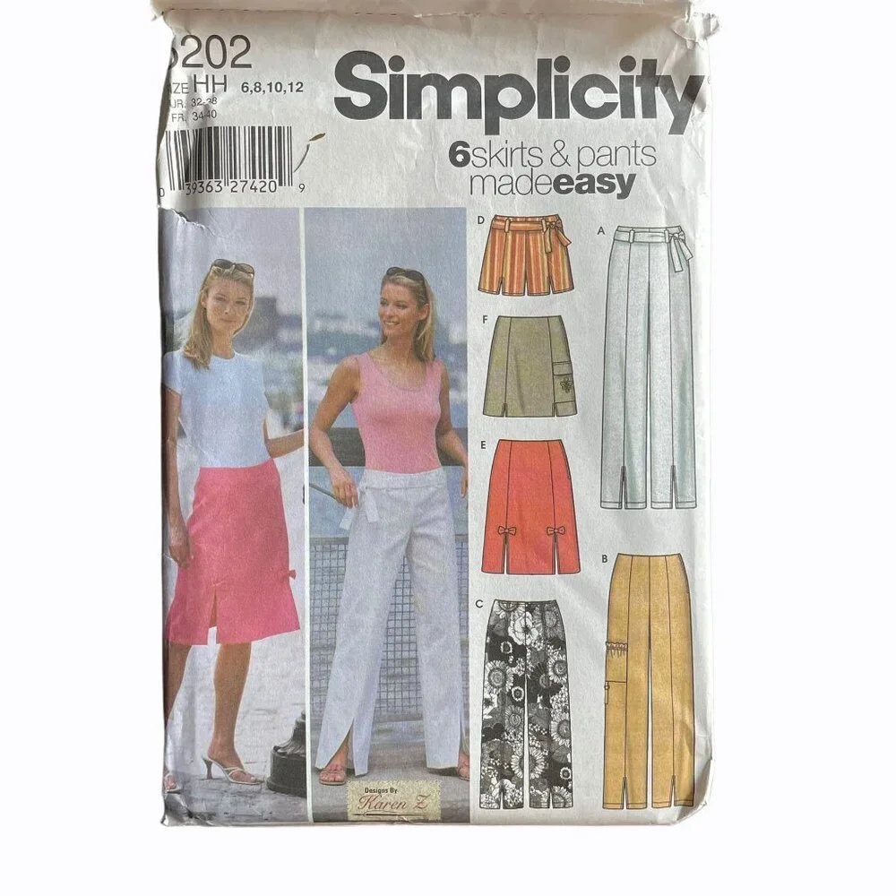 Simplicity Sewing Pattern 5202 Misses Skirts Pants Shorts‎ Size 6-12